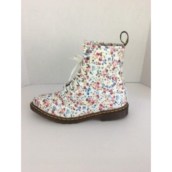 doc martens white floral boots
